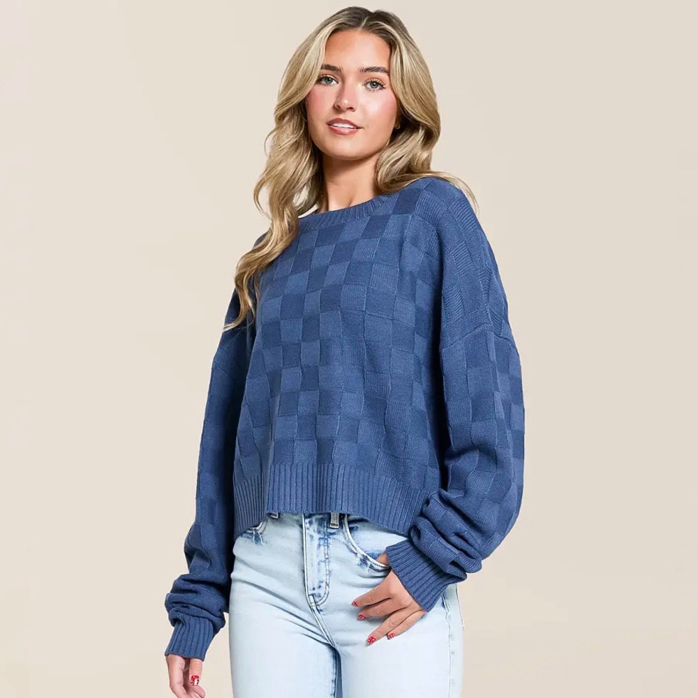 NEW Double Zero Checkered Sweater